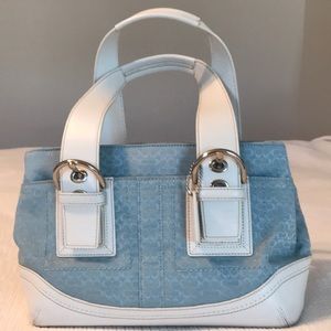 Coach light blue signature bag